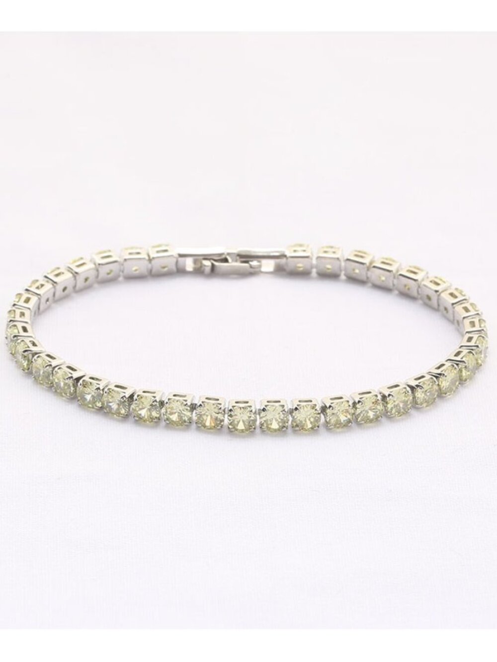 NEW 925 SILVER PLATED APPLE GREEN ROUND SHINY CHAIN BANGLE BRACELET, WAAL1350